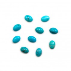 Cabochon of oval-shaped turquoise, 5x7mm, x 1pc