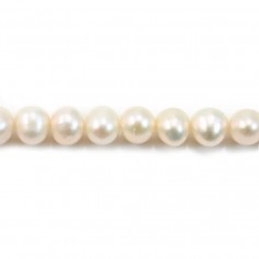 Perle coltivate d'acqua dolce, bianche, rotonde, 7-8 mm x 1 pz