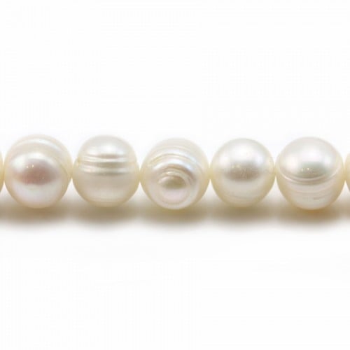 White round freshwater pearls 9-10mm x 10pcs