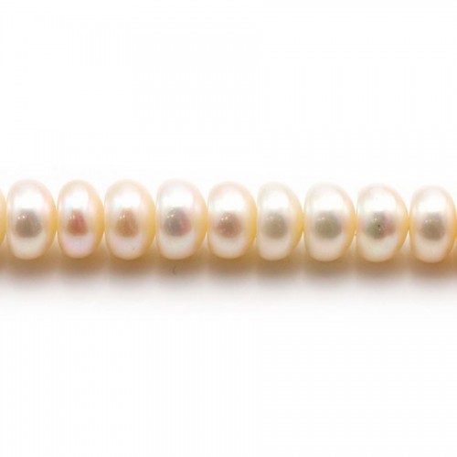 Perles d'eau douce blanches rondelles 10-12mm x 2pcs