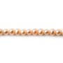 Freshwater cultured pearls, salmon, oval, 5mm x 4pcs