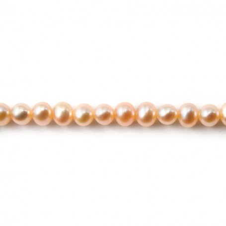 Mauve freshwater pearl rond 5mm x 40 cm