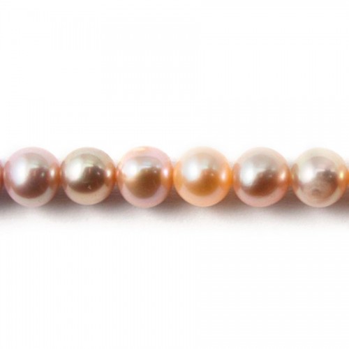 Salmon color round freshwater cultured pearls 8-10mm x 1pc