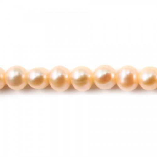 Mauve freshwater pearl rond 6-7mm x 40 cm