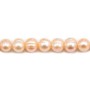 Perle coltivate d'acqua dolce, salmone, ovali/regolari, 8-9 mm x 35 cm