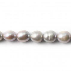 Freshwater cultured pearls, grey, olive, 8-9mm x 40cm
