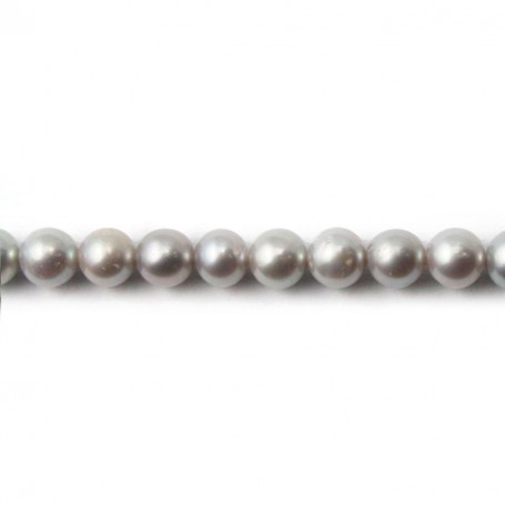 Perle de culture d'eau douce, grise, ovale, 5.5-6.5mm x 38cm