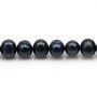 Silvery purplish round freshwater pearls 8-9mm x 6pcs