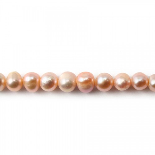 Mauve freshwater pearl round 6-7mm X 40 cm