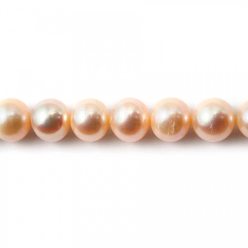 Mauve freshwater pearl rond 8-10mm x 40 cm