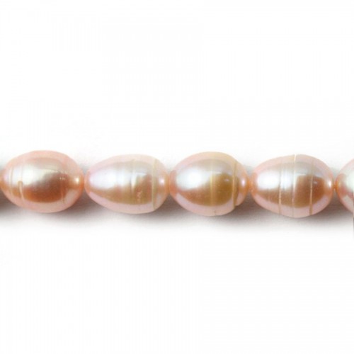 Mauve freshwater pearl round 8*12mm X 40 cm
