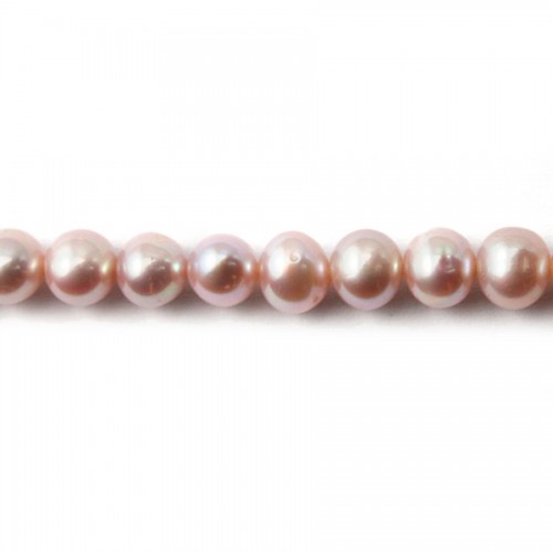 Perle coltivate d'acqua dolce, malva, ovali 7 mm x 2 pz