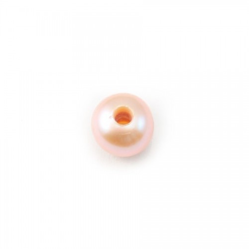 Freshwater Pearl violet Roundel 6-7mm & Big Hole 2.0mm x 1pc