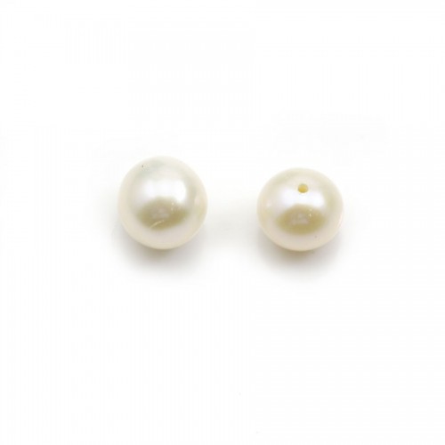 Perla coltivata d'acqua dolce, semiperla, bianca, rotonda, 6-6,5 mm x 1 pz