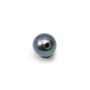 Perle coltivate d'acqua dolce, semi-perforate, blu scuro, rotonde, 4,5-5 mm x 2 pz