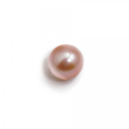 Perla coltivata d'acqua dolce, semiperla, salmone, rotonda 8,5-9 mm x 1 pz