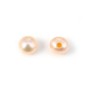 Perles de culture d'eau douce, semi-percée, saumon, ronde, 3.5-4mm x 4pcs