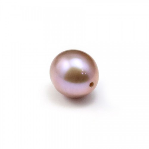 Perle de culture d'eau douce semi-percée, ovale, mauve, 8-8.5mm x 1pc