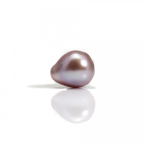 Perla cultivada de agua dulce, semiperforada, púrpura, pera, 9-9.5mm x 1pc