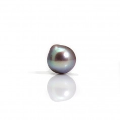Perle de culture d'eau douce, semi-percée, mauve, ovale, 9.5-10mm x 1pc