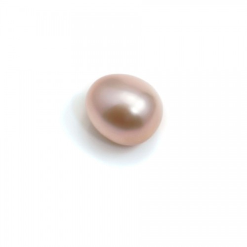Perla coltivata d'acqua dolce, semi-perforata, viola, ovale, 8-9 mm x 1 pz