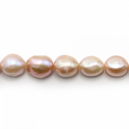 Saumon Baroque Freshwater cultured Pearl 13-15mmx40cm