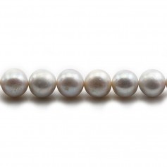 Perlas cultivadas de agua dulce, grises, semirredondas, 9-10mm x 39cm