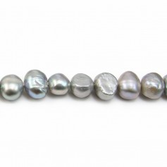 Gray freshwater cultured pearl, baroque 5-7mm x 35cm