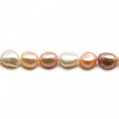 Freshwater cultured pearls, multicolor, baroque, 7-9mm x36cm
