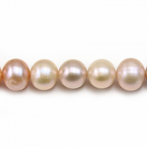 Perles de culture d'eau douce, multicolore, ronde,  9.5-10.5mm x 40cm A