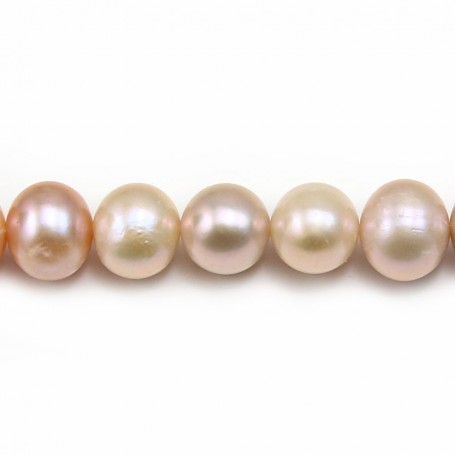 Perles de culture d'eau douce, multicolore, ronde, 9.5-10.5mm x 40cm A