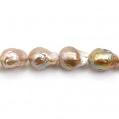 Freshwater cultured pearls, multicolor, baroque, 10-11mm x 40cm