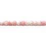 Perles de lambi rose, de forme ronde, mesurant 4mm x 40cm 