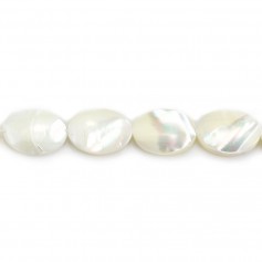 White mother of pearl oval shape 10x14mm x 2pcs