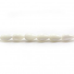 Goccia di madreperla bianca 5x8 mm x 6 pezzi
