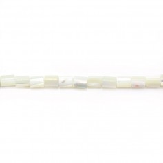 Weißes Perlmutt in Röhrenform auf Draht 3x5mm x 40cm