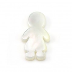 Mother of pearl white in shape of boy 8.5x15mm x 2pcs