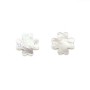 White mother-of-pearl four-leaf clover 12mm x 1pc