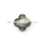 Grey mother of pearl clover shape faceted 14mm x 1pc