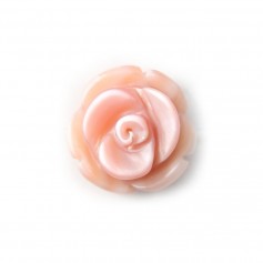 Nacre rose en forme de rose 8mm x 1pc