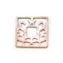 Mother of pearl pink, square and openwork, measuring 18mm x 1pc