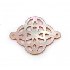 Pink mother-of-pearl, openwork celtic pattern, 18 * 24mm x 1pc