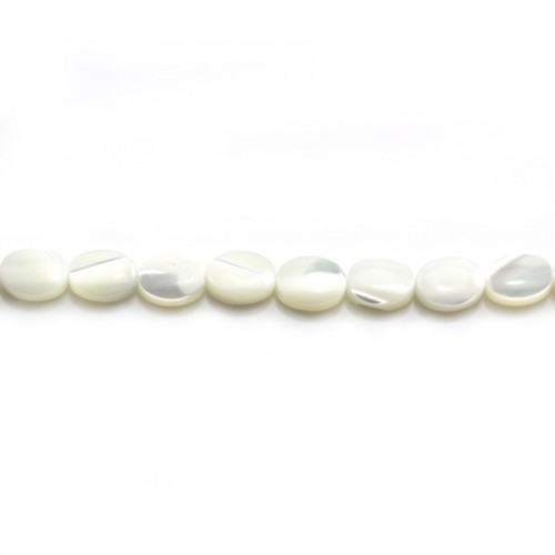 Weißes Perlmutt in ovaler Form, 6x8mm x 10pcs