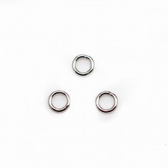 Ródio 925 anéis fechados em prata 3x0,5mm x 30pcs