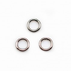 Round Closed Rings, 6x0.8mm, Silver 925 Rhodium x10 pcs