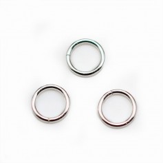 Anéis redondos fechados em prata 925 7x0,8mm x 10pcs