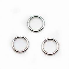 Round closed rings silver 925 8x1mm x 10pcs