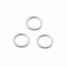 Geschlossene, runde, gedrehte Ringe aus 925er Silber 8x1mm x 4St