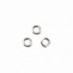 Open rings 3x0.6 mm silver 925 rhodium x 20pcs