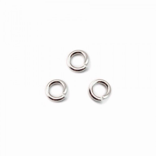 Silver 925 rhodium Open Round Rings 4mm x 20 pcs 